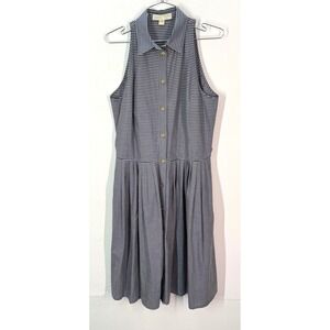 MICHAEL Michael Kors Striped Sleeveless Shirt Dress Gold Button Details‎